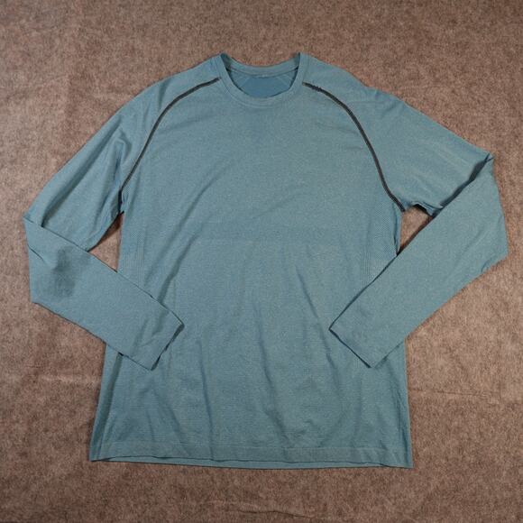 Lululemon Metal Vent Tech Shirt Mens Extra Large Crew Neck Blue Long Sleeve - Picture 1 of 7